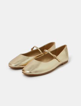 Metallic Ballet Flats Gold