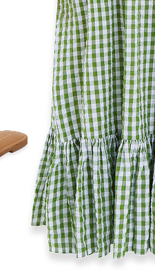 Gingham Maxi Dress Green
