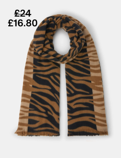 Tiger Scarf Brown