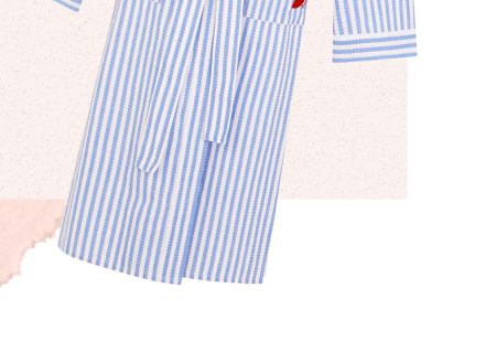 Stripe Dressing Gown Blue