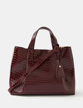 Croc Patent Handbag