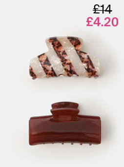 2-Pack Mix Stripe Claw Clips