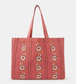Floral Embroidered Shopper Bag