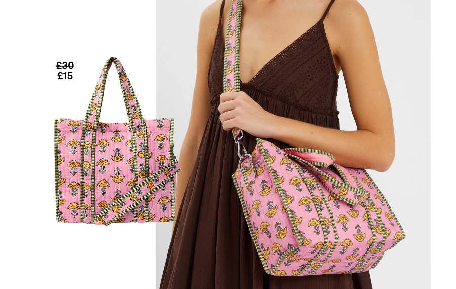 Floral Print Quilted Handbag