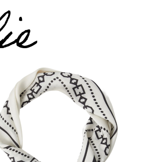 Chain Monochrome Print Satin Scarf