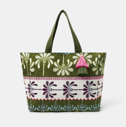 Palm Print Beach Bag