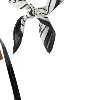 Chain Monochrome Print Satin Scarf