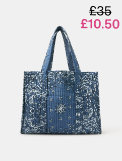 Paisley Print Quilted Shopper Bag
