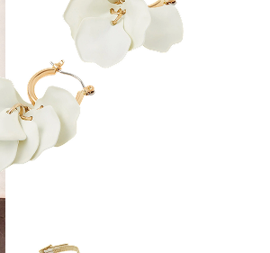 Flower Drop Hoop Earrings