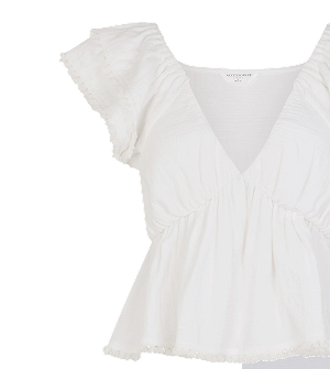 Frilly Tassel Top White