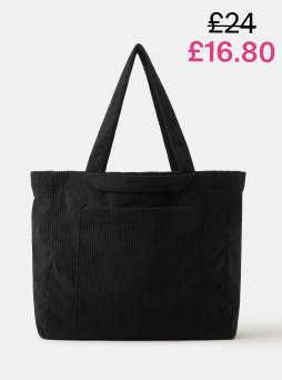 Double Strap Corduroy Shopper Bag