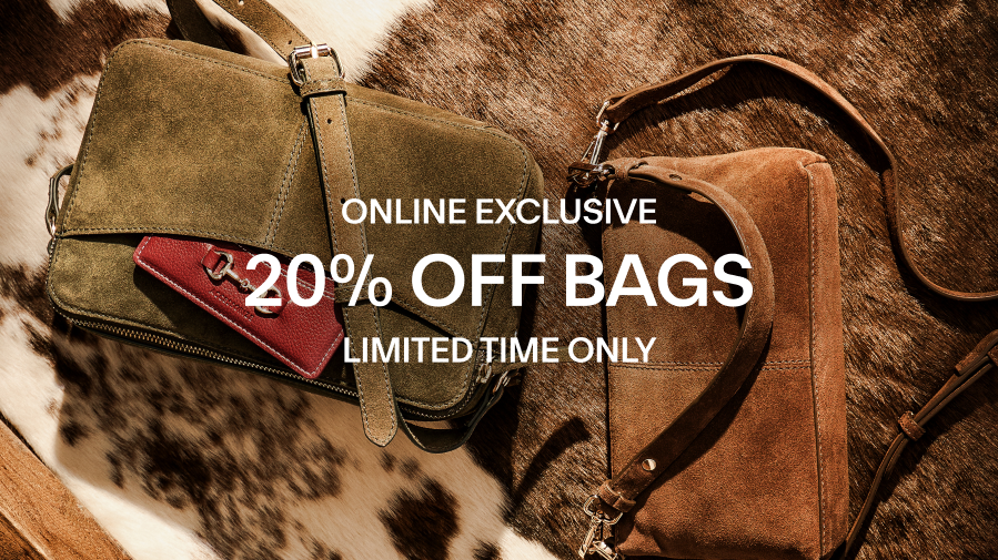 ONLINE EXCLUSIVE 20% OFF BAGS LIMITED TIME ONLY 