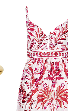 Palm Print Midi Sundress Ivory