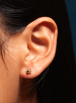 4-Pack 14ct Gold-Plated Birthstone Celestial Earrings Gold