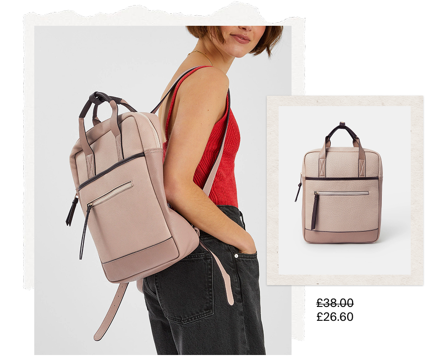 Top Handle Backpack Pink