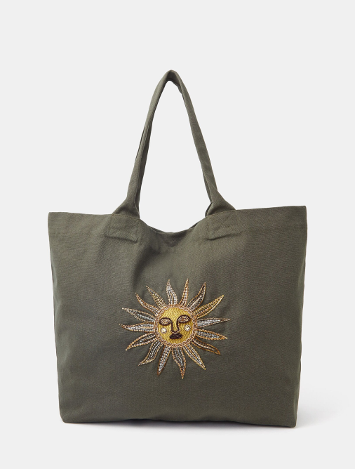 Sun Embellished Tote Bag