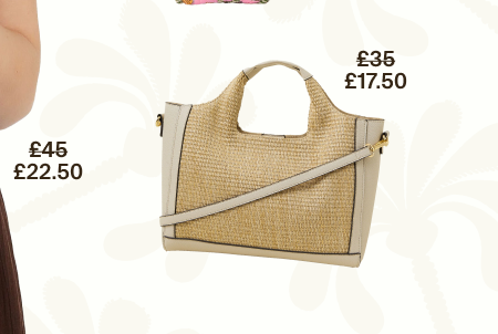 Jute Faux Leather Handbag