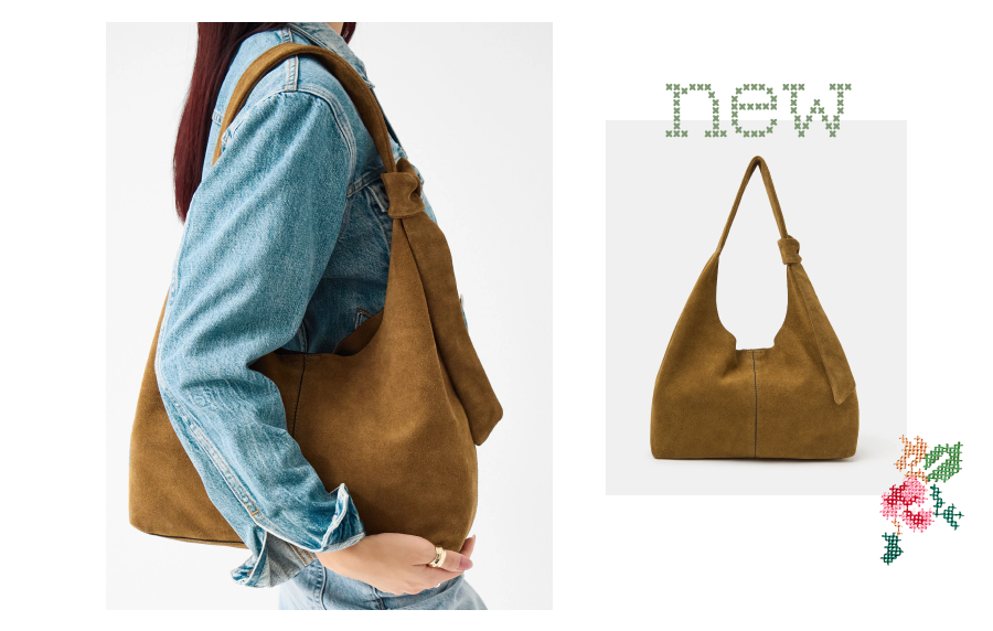 Slouchy Knot Leather Shoulder Bag