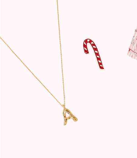 14ct Gold-Plated Molten Initial Pendant Necklace Gold