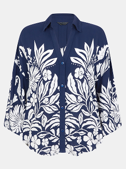 Floral Print Shirt Blue