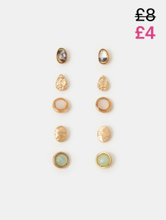 5-Pack Mixed Stone Studs