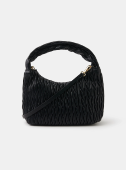 Ruched Handbag Black
