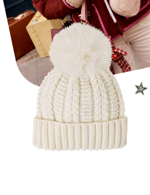 Pom Pom Beanie Hat Cream