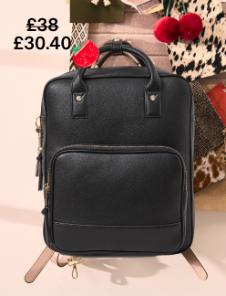 Pocket Handle Backpack Black