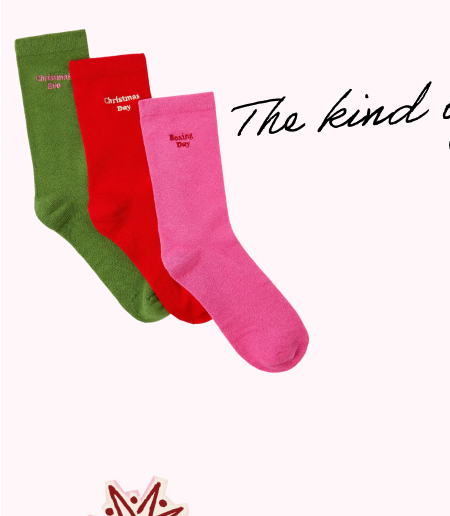 3-Pack Christmas Slogan Socks