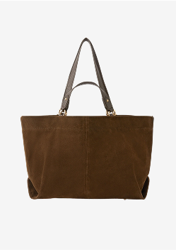 Suede Tote Bag Brown