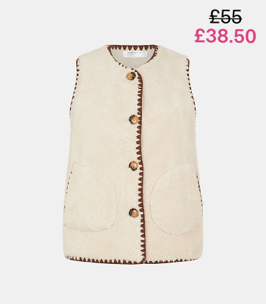 Faux Shearling Gilet Cream