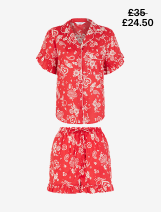 Paisley Short Pyjama Set Red