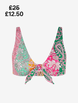 Paisley Tie Bikini Top
