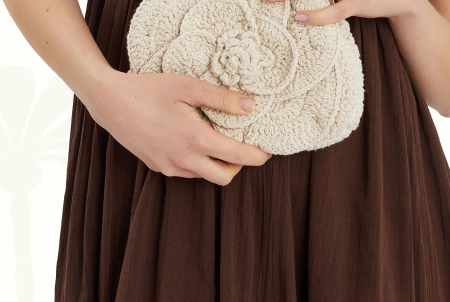 Corsage Macrame Clip Frame Bag