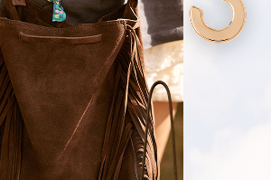 Suede Fringe Bucket Bag