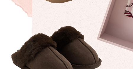 Suedette Mule SLipper Brown