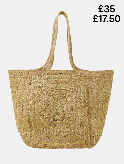 Metallic Jute Beach Bag