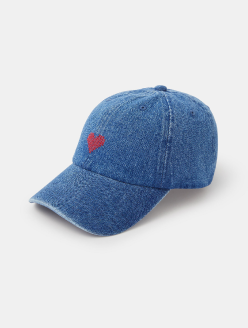 Heart Denim Baseball Cap