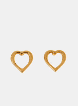 14ct Gold-Plated Stainless Steel Heart Stud Earrings
