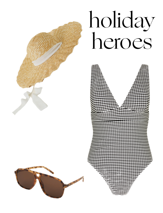 Seesucker Plunge Swimsuit