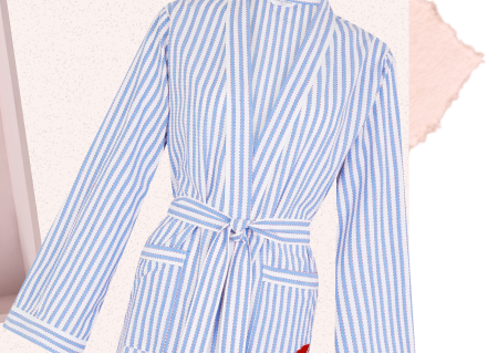 Stripe Dressing Gown Blue