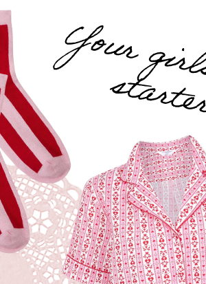 Heart Print Cotton Shorts Pyjama Set Pink