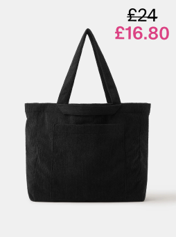 Double Strap Corduroy Shopper Bag