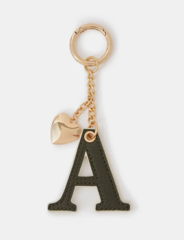 Initial Heart Bag Charm