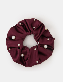 Pearl Satin Scrunchie