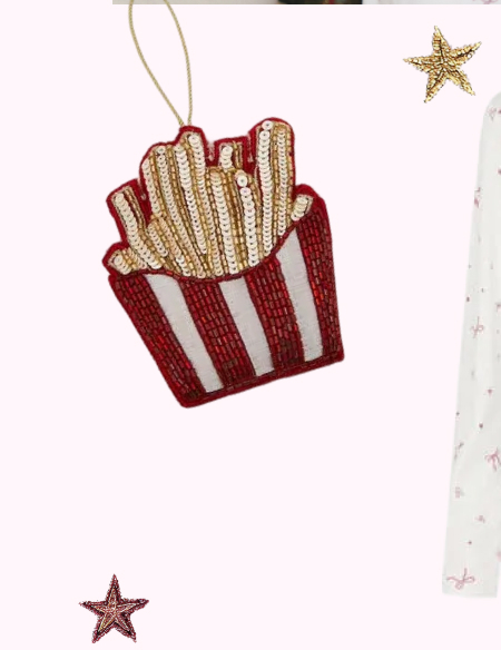 Embellished French Fries Christmas Decoration