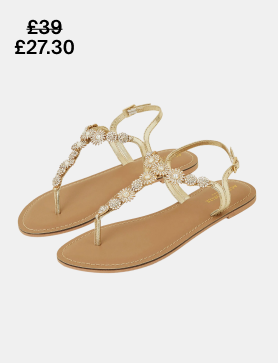 Rome Sparkle Sandals Gold