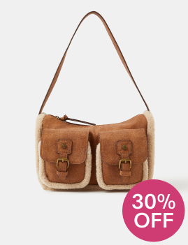 Faux Shearling Pocket Shoulder Bag