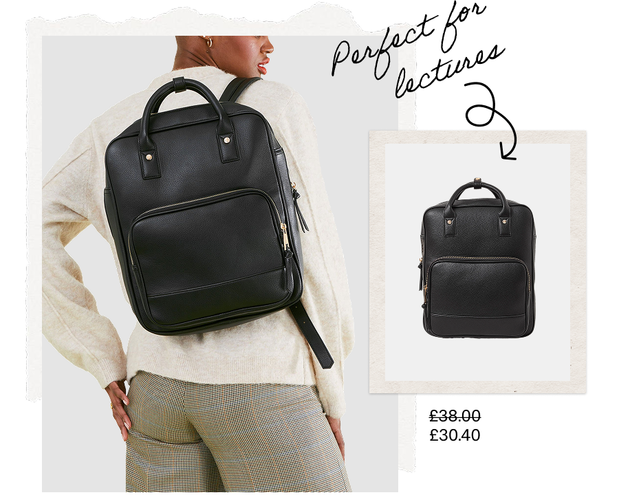 Top Handle Backpack Black