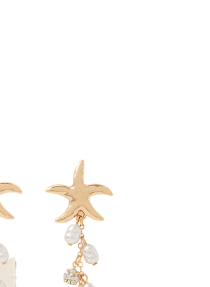 Starfish Pearl Drop Earrings